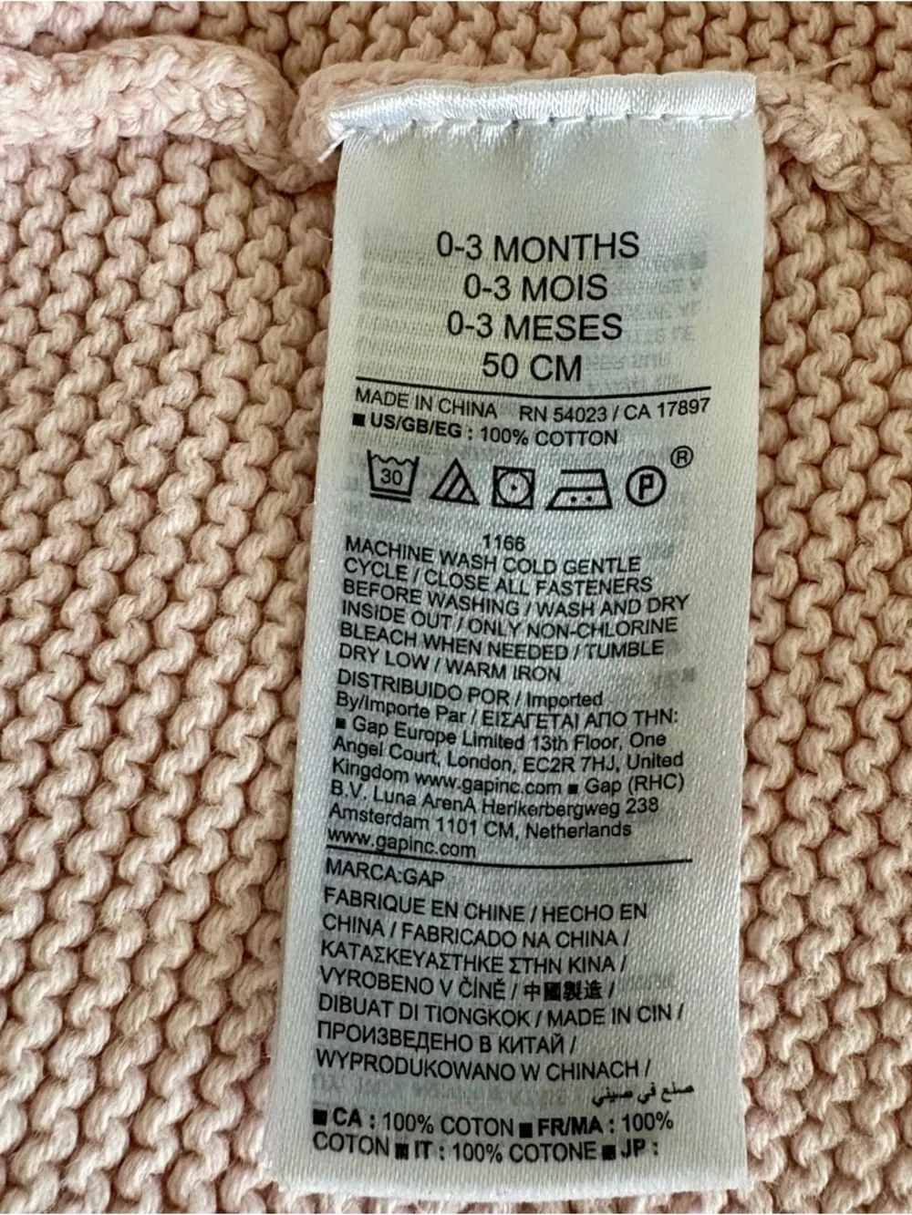 Baby Gap Bear Ear Garter Hooded Cardigan Spring 2025 Milkshake Pink Cotton: 0-3M